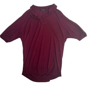 Murano Men’s Knit Polo‎ Shirt Burgundy Size Large